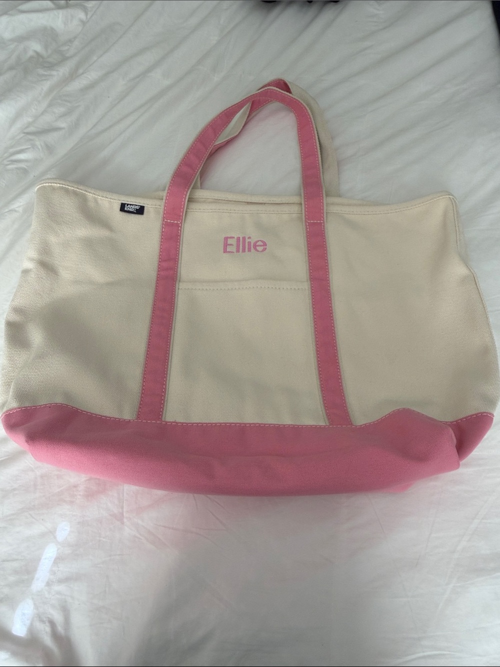 Lands' End Canvas Tote with Pink Trim